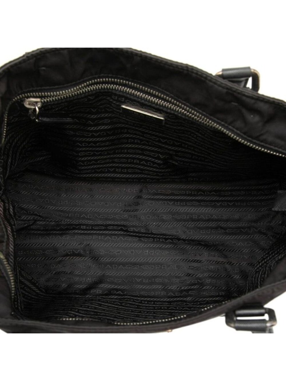Prada Tote Black Nylon Leather - Picture 4 of 6
